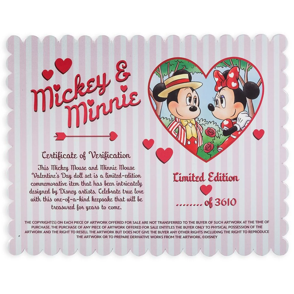 Disney Mickey Mouse And Minnie Mouse Valentine's Day Limited Edition Doll Set – 12'' 8 Disney Mickey Mouse And Minnie Mouse Valentine's Day Limited Edition Doll Set – 12'' - Image 8