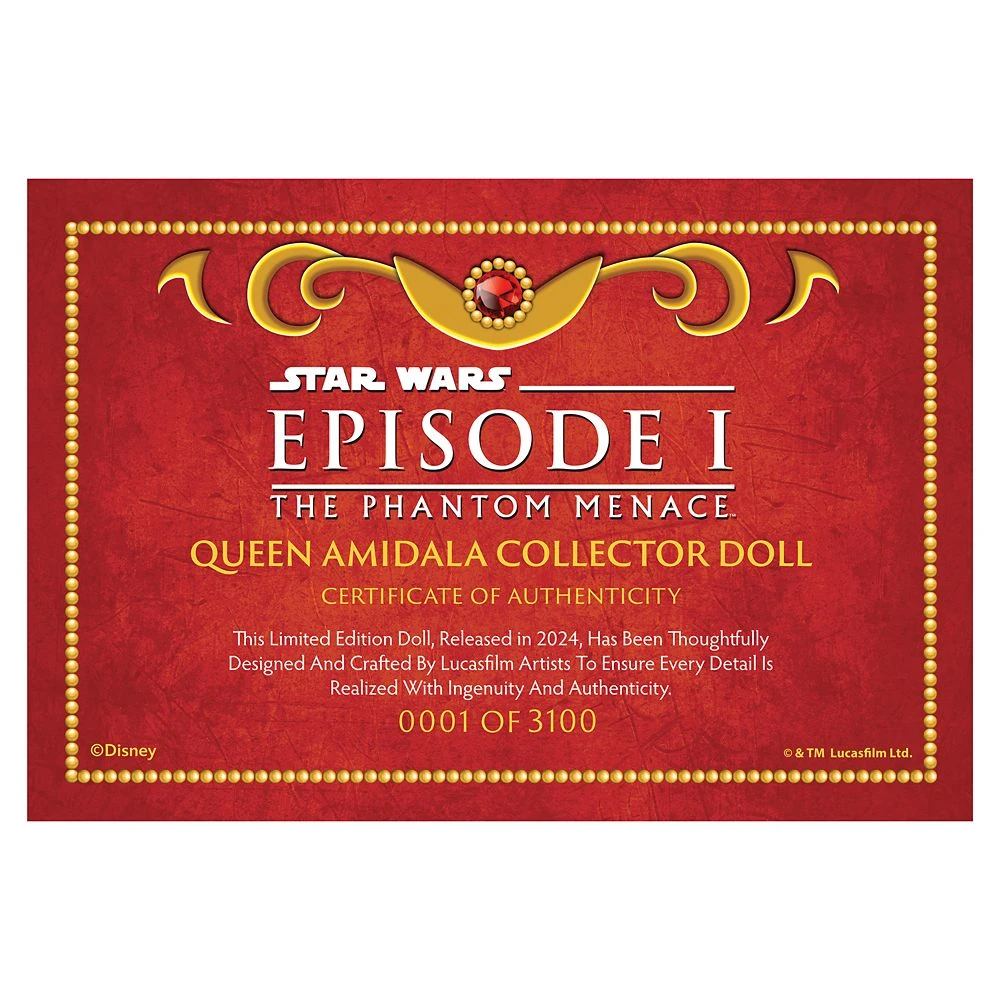 Disney Queen Amidala Limited Edition Doll – 11'' – Star Wars: Episode 1 – The Phantom Menace 25th Anniversary 6 Disney Queen Amidala Limited Edition Doll – 11'' – Star Wars: Episode 1 – The Phantom Menace 25th Anniversary - Image 6