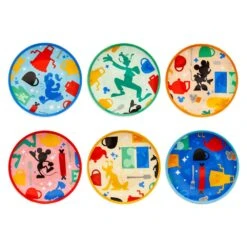 Disney Mickey Mouse And Friends Tidbit Plates With Caddy Set -Disney 3310059146737 3