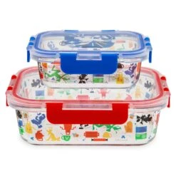 Disney Mickey Mouse And Friends Glass Storage Container Set