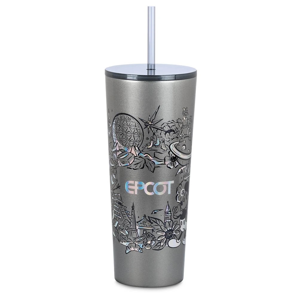 Disney EPCOT Stainless Steel Starbucks® Tumbler With Straw 1 Disney EPCOT Stainless Steel Starbucks® Tumbler With Straw