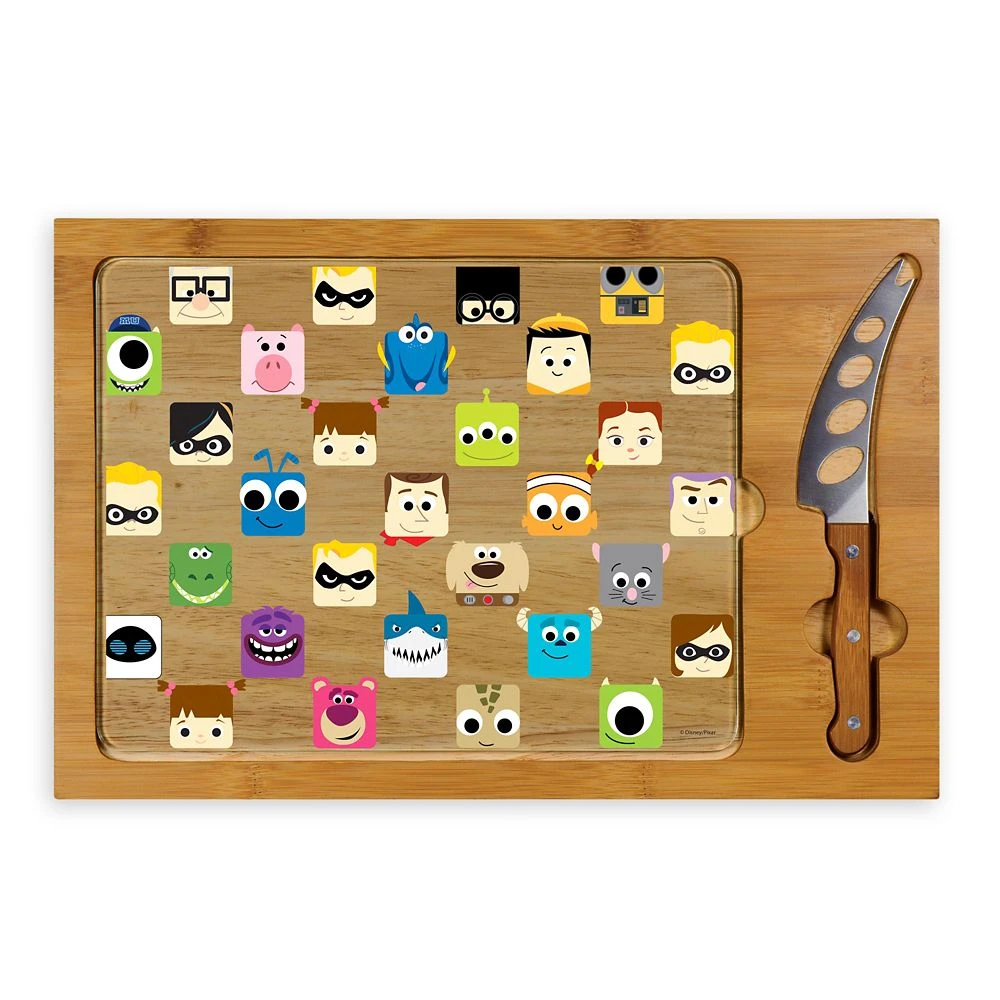Disney PIXAR Glass Top Serving Tray And Knife Set 1 Disney PIXAR Glass Top Serving Tray And Knife Set