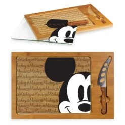 Disney Mickey Mouse Glass Top Serving Tray And Knife Set -Disney 6804058732907 2