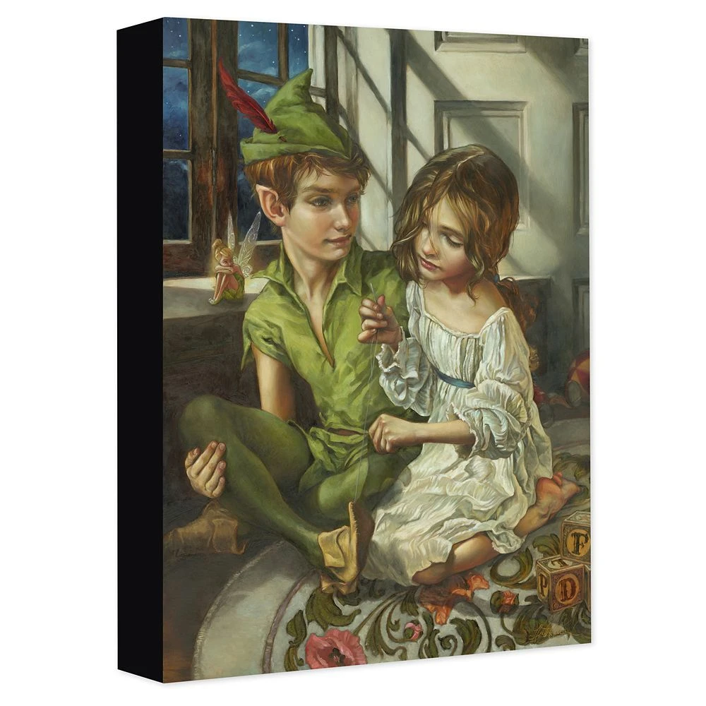 Disney Peter Pan And Wendy ''Sewn To His Shadow'' Giclée On Canvas By Heather Edwards 1 Disney Peter Pan And Wendy ''Sewn To His Shadow'' Giclée On Canvas By Heather Edwards