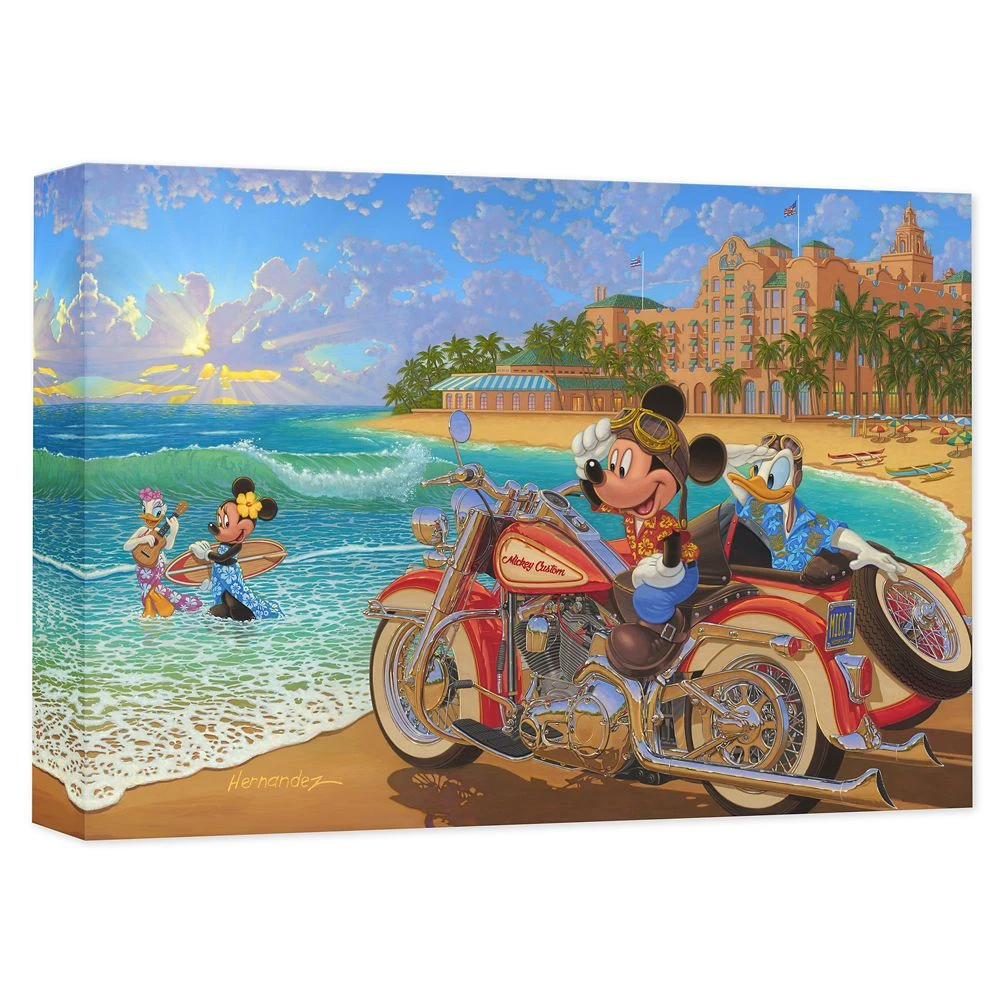 Disney Mickey Mouse And Friends ''Where The Road Meets The Sea'' Giclée On Canvas By Manuel Hernandez 1 Disney Mickey Mouse And Friends ''Where The Road Meets The Sea'' Giclée On Canvas By Manuel Hernandez