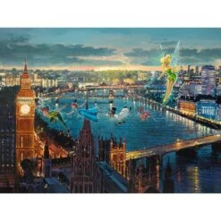 Disney Peter Pan ''Peter Pan In London'' By Rodel Gonzalez Canvas Artwork – Limited Edition