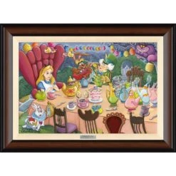 Disney Alice In Wonderland ''Tea Time In Wonderland'' By Michelle St.Laurent Framed Canvas Artwork – Limited Edition