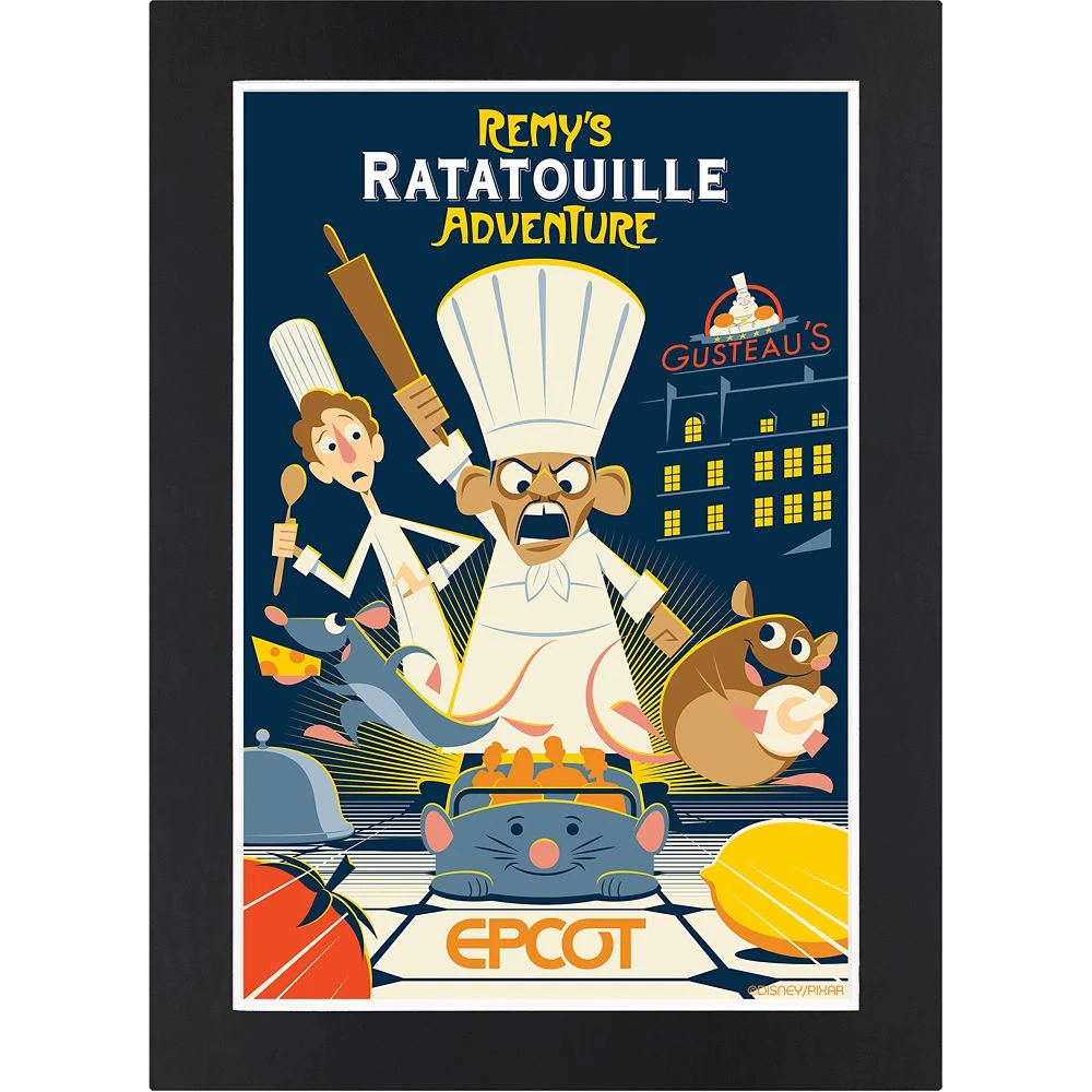Disney EPCOT Remy's Ratatouille Adventure Matted Print 1 Disney EPCOT Remy's Ratatouille Adventure Matted Print