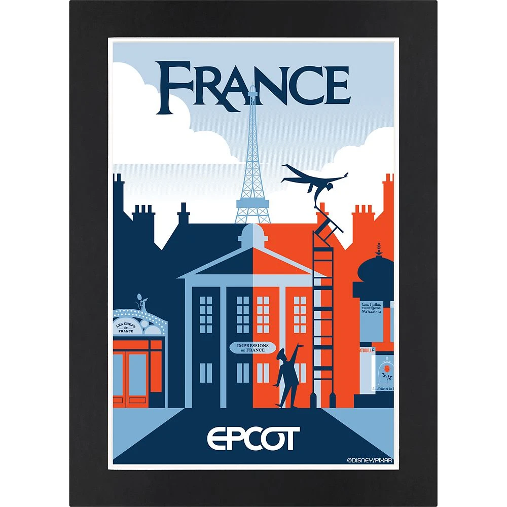 Disney EPCOT France Pavilion Matted Print 1 Disney EPCOT France Pavilion Matted Print
