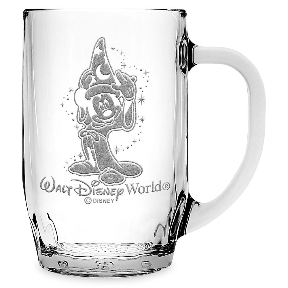 Disney Sorcerer Mickey Mouse Glass Mug By Arribas – Large – Personalized 1 Disney Sorcerer Mickey Mouse Glass Mug By Arribas – Large – Personalized